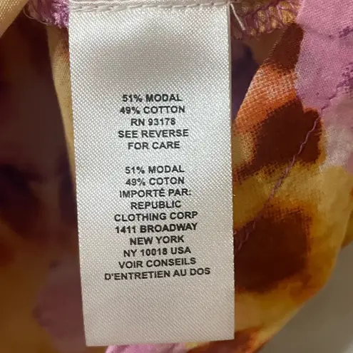 Elie Tahari Elie By Bright Floral Abstract geometric Blouse Modal Size XS Art