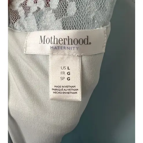 Motherhood Maternity Blue Lace Yoke Fit & Flare Dress Size Large Baby Shower NWT