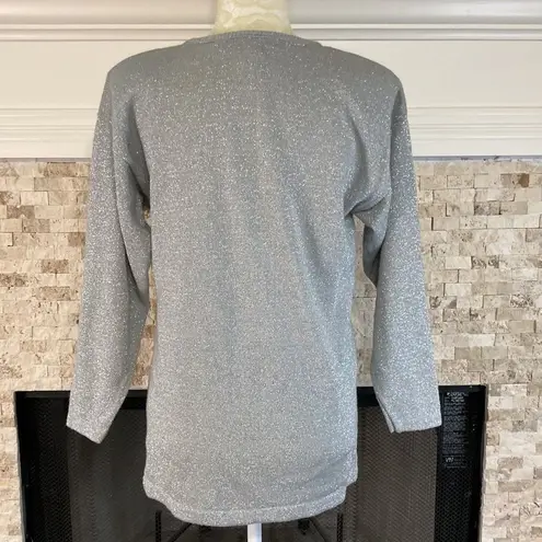 Norton Mcnaughton Vtg Petites Small Petite Silver Shimmer Sweater Shoulder Pads