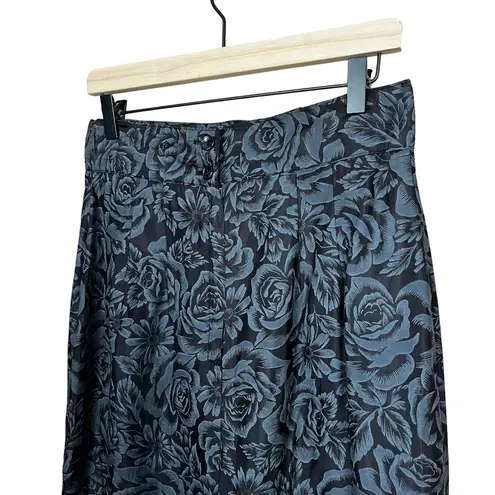 Cristina Vintage 80s 90s Black Floral Blazer & Skirt Suit Set Separates Size 11