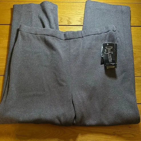 NWT Gray shimmer Woolf blend knit pants 14 Silver