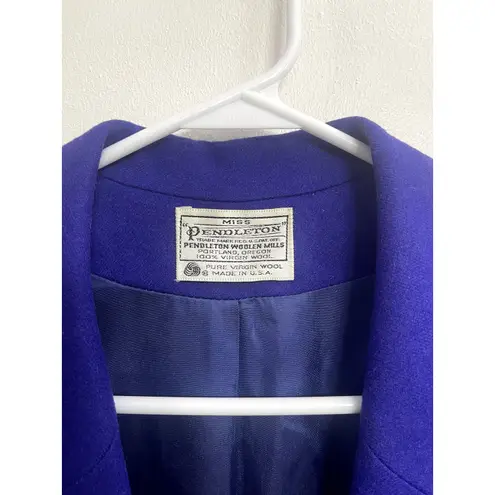 Pendleton Vintage 80's Women's Purple 100% Wool Blazer Size 12 Career Office