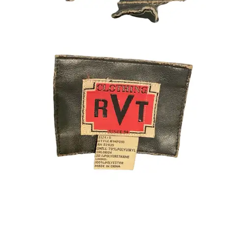 Clothing RVT Women's Distressed Faux Leather Blazer Excellent Condition Size S Black