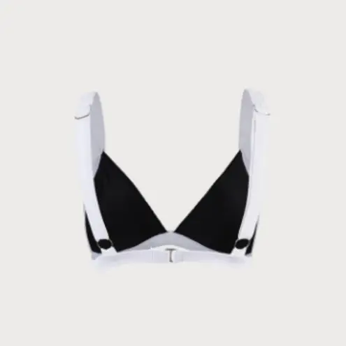 BERLOOK Contrast Trim Triangle Bikini Top ONLY 69 Black Size XL