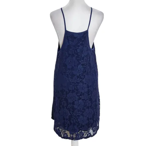 Ambiance Sleeveless Navy Blue Lace Mini Dress Size Medium Wedding Guest Dress