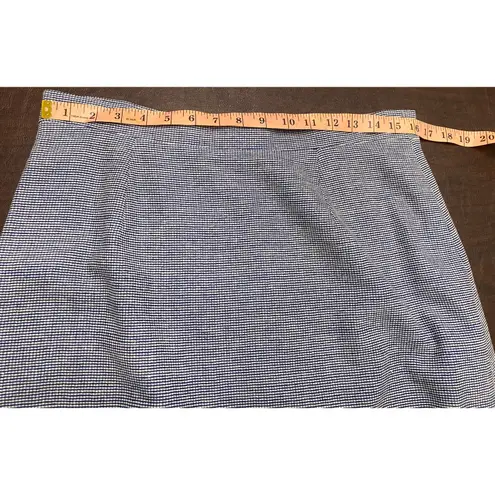 Vintage St. John Griffith Gray Blue White Skirt Suit Wool Blend Italian Sze 12
