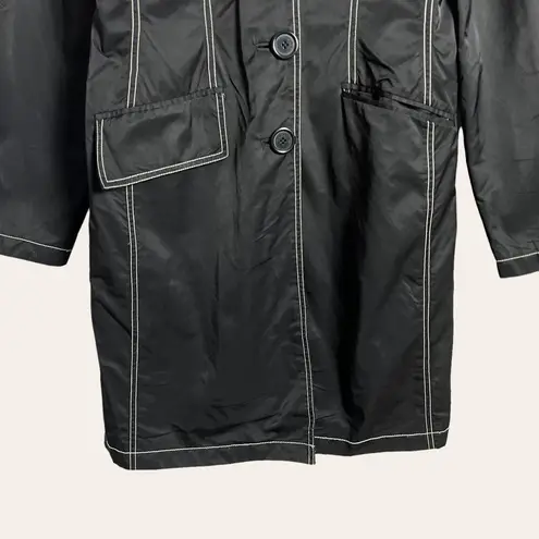 Dollhouse Vintage Black Contrast Stitching Long Coat Size Medium