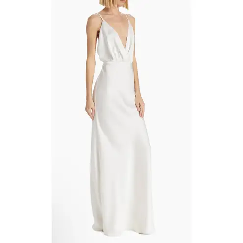 Ramy Brook NWT Vick V-Neck Satin Gown in Ivory Sz 6 $625