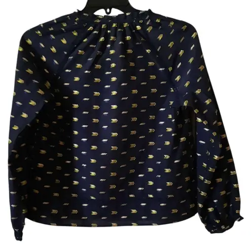 Point Sur Long Sleeve Blouse Size Small Blue