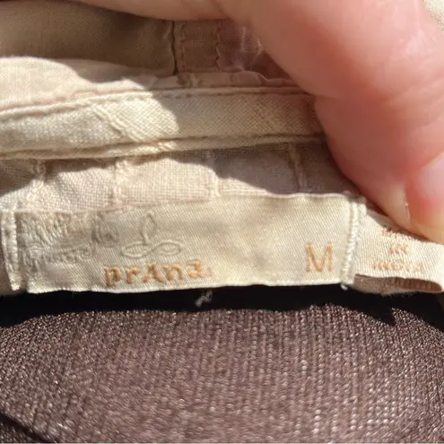 prAna Women’s 100% Organic Cotton Beige Farin Ribbed Hooded Pullover Size M