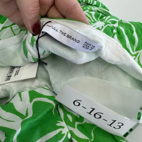 Faithfull the Brand Faithful the Brand Dress Womens X Large Green White Floral Taormina Midi Halter