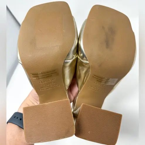 Open Edit Nordstrom Saydee Gold Metallic Puff Sandal Heel, NWOT, Size 5.5