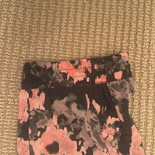 NYDJ Pink and Black large nylon Joggers with Floral Design