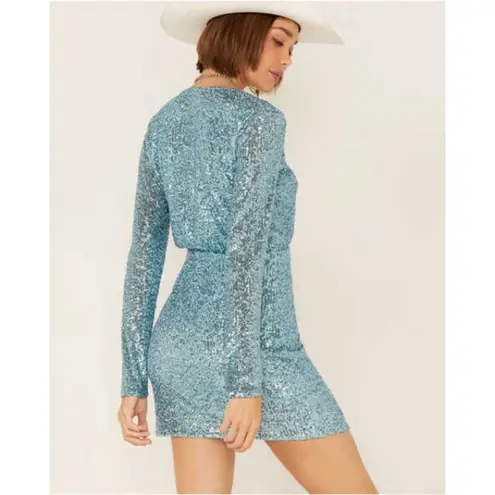 Show Me Your Mumu  Party Hop Sequin Dress in Frosty Blue Size X-Small NWT