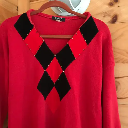 AMAZING VINTAGE KNIT RED/BLACK V