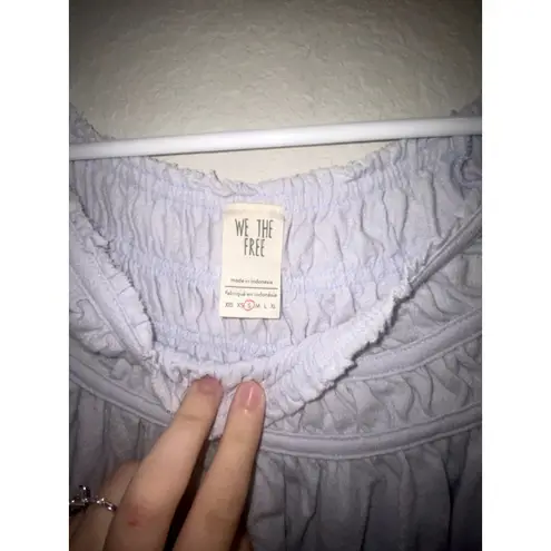 Free People NWT  Lilac Flowy Short Sleeve Top