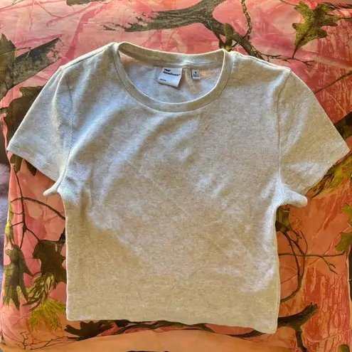 Aritzia tna sweatfleece  heather grey cotton ribbed short sleeve top