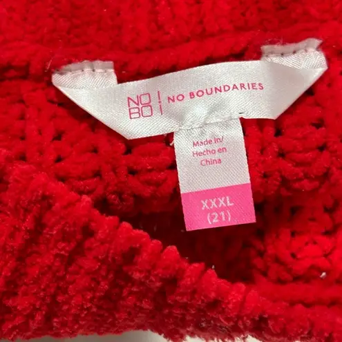 Ugly Christmas Sweater  RED No Boundaries ornament and bows size XXXL