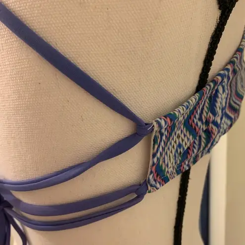 Xhilaration Xhiliration Blue Aztec Strappy Hipster Bikini