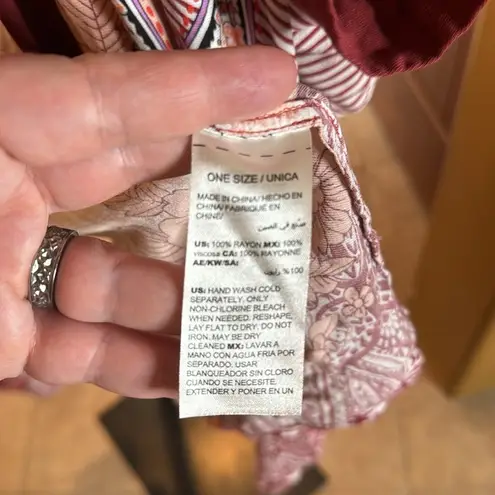 Soma Intimates Rayon Challis Pajama Wrap Nomadic Scarf Cherrywood One Size - Image 7