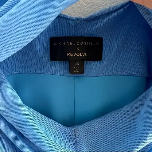 Michael Costello X Revolve Hilary Ruched Gown In Pale Blue