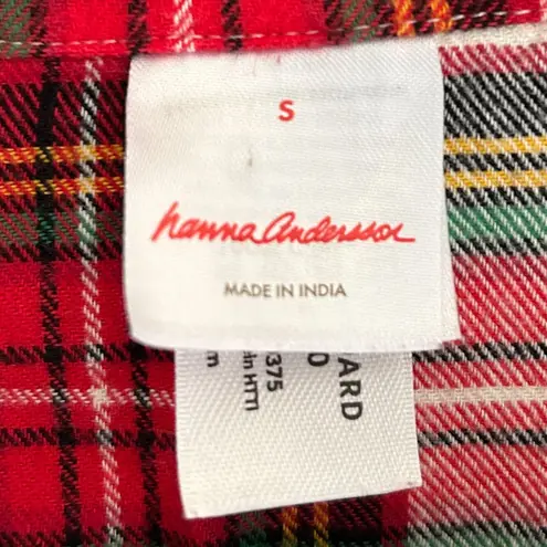 Hanna Andersson Women’s Flannel Nightshirt – Red Tartan Plaid Size Small