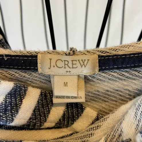 J.Crew  Navy and White Striped Cotton Hoodie Women’s size Medium