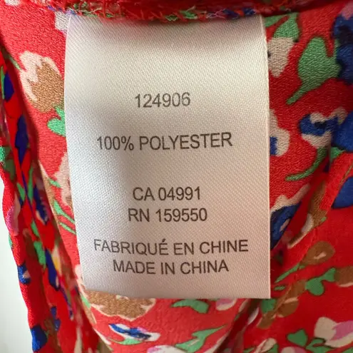 Carolina belle Montreal Floral Blouse 3/4 Elastic Sleeve, V-neck w/tie Size 1X