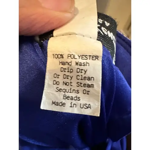 Abby Kent VTG 80s Evening Gown Prom Formal Party Dress Old Hollywood Glam Blue Size 10