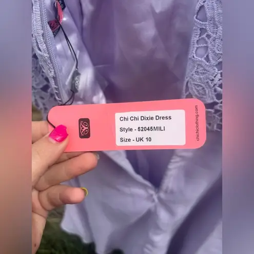 Chi Chi London NWT Dixie Dress size 6 spring wedding guest flutter sleeve