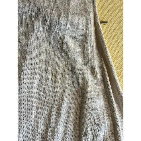 Vtg Moda International Cream Boho Duster Cardigan Tie Waist Festival Silk Linen Size M