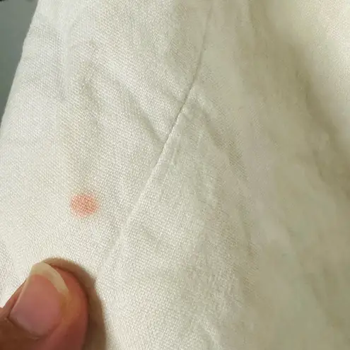 Club Monaco White Linen Single Brown Button Front Pocket Blazer Jacket size 4