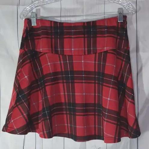Allegra K  red and black plaid school girl skater 90’s skirt