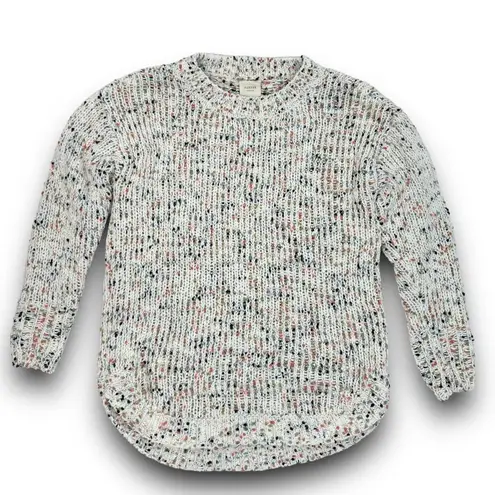 Harper Heritage Soft Chenille Sweater Speckled Confetti Knit Round Hem Small