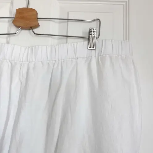 Eileen Fisher NEW  100% Organic Linen Wide Leg Pants in White Full Length 1X