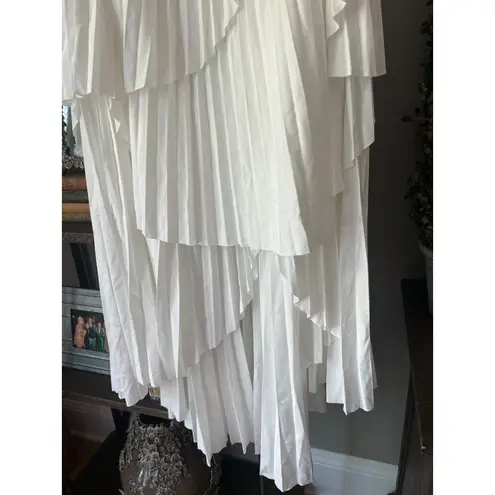 AMUR Ophelia Pleated Taffeta Maxi Skirt White Womens Size 8