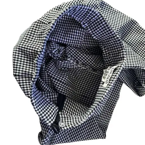 ESCADA‎ High Rise Crop Pants Womens 38 Black White Gingham Plaid Preppy Academia
