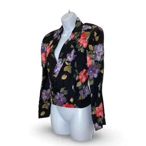 Vintage Alida Floral Blazer Black Size 10