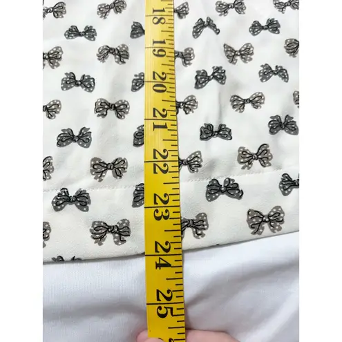 J. Crew Womens Size 6 Bow Print Short Sleeve Blouse Top Career Casual Office Black