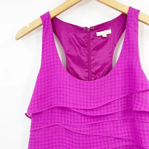 Shoshanna | April Tiered Crepe de Chine Shift Tank Dress in Orchid Sz. 4