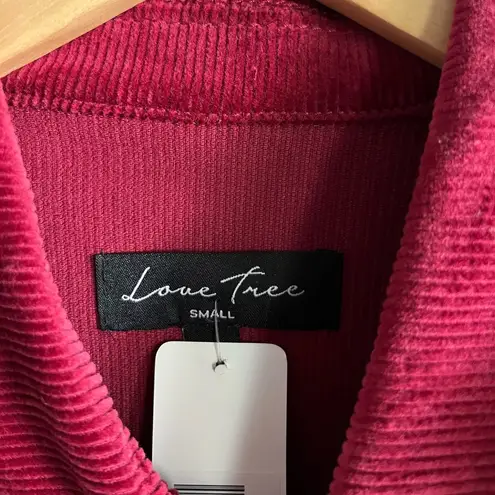 Love Tree BOUTIQUE  Red corduroy button cropped jacket