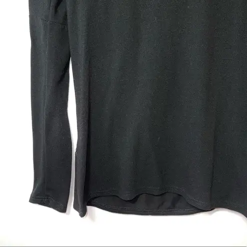 Amaryllis Black Lace Trim Open Tie Cross Back Sweater