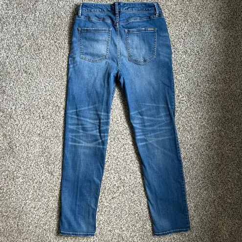 White House | Black Market  High Rise Medium Wash Slim Crop Denim Jeans Size 4 Long