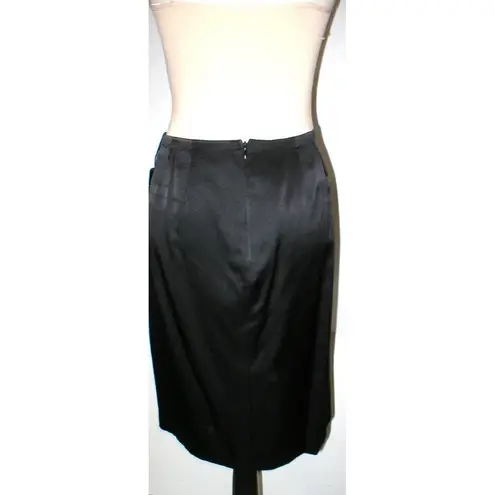 New NWT $498 Womens Black Silk Fringe Skirt Worth NY 8 York Metallic Silver