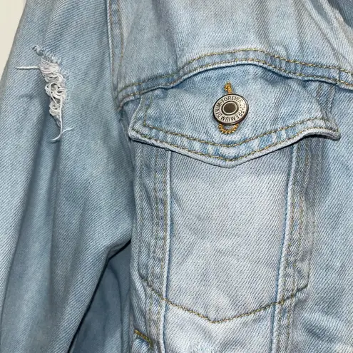 Forever 21 LA Girl Squad Distressed Denim Jacket