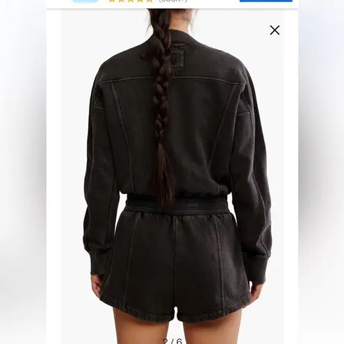 NWT Free People Movement Intercept Relaxed Fit Black Romper size XS