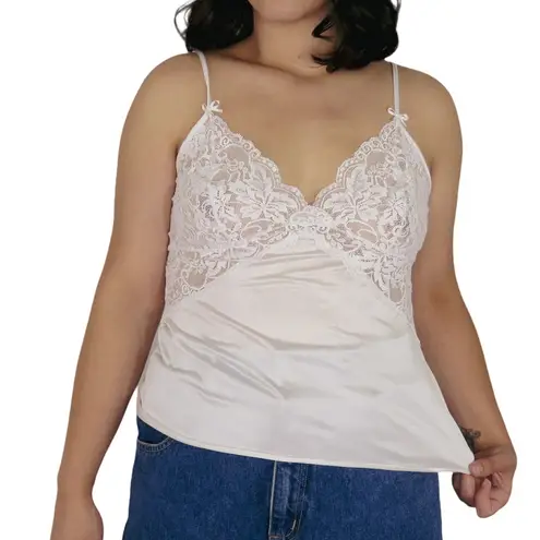Vanity Fair 1970s Vintage White Lace Camisole Top Boudoir Coquette Size 36/42