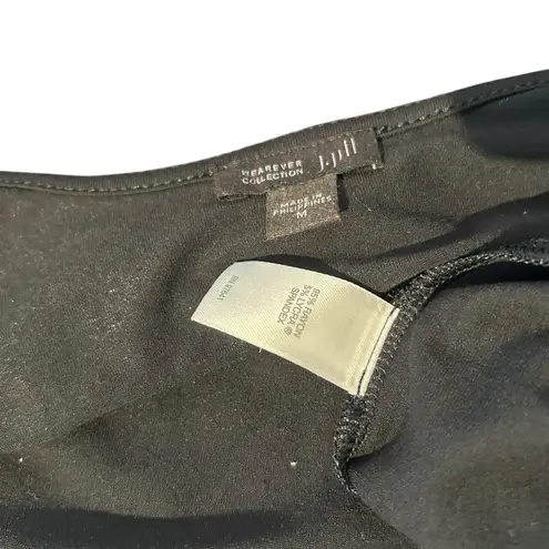 J. Jill Wearever Cardigan Jersey Duster Sweater Top Black Open SZ M Soft Slinky Size M