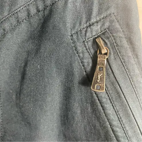 YSL Yves St Laurent Vintage Blue Ruched Skirt Zipper Skirt size 38 ESTIMATED