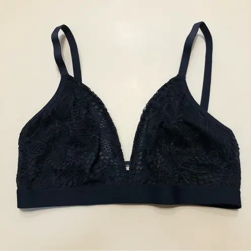 Lively Floral Lace Busty Bralette Blue Size 36 E / DD